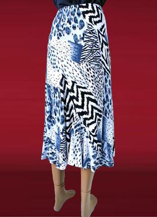 Красивая юбка миди saloos с принтом на подкладке. размер l.4 фото