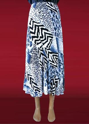 Красивая юбка миди saloos с принтом на подкладке. размер l.2 фото