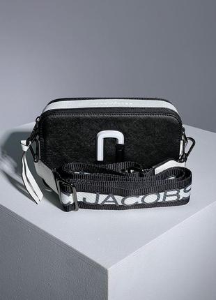 Женская сумка marc jacobs the snapshot black white