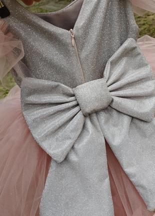 Пудрова сукня на один рік рочок фатинова пишна нарядна бальна8 фото