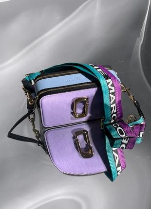 Женская сумка marc jacobs the snapshot purple blue6 фото