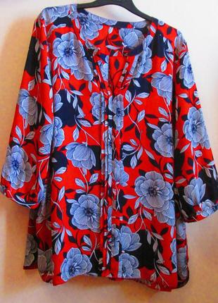 Распродажа красивая актуальная блуза цветы размер 18-20