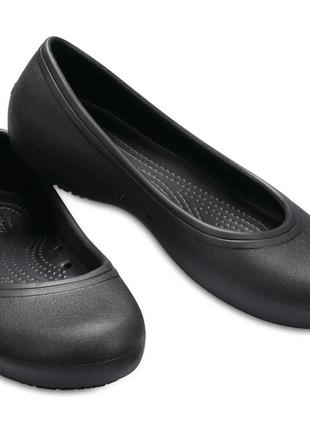 Чорні базові балетки ✨ crocs ✨ тапочки кроксы crocs at work flat black