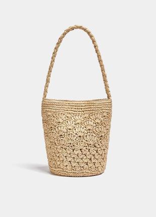 Сумка сумочка соломʼяна плетена на плече pull&bear