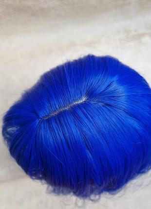 Термо парик синий короткий термопарик с яркими синими волосами леди баг3 фото