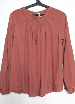 Pepe jean's london-натуральная блузка с прошвой 52/54/56р.1 фото