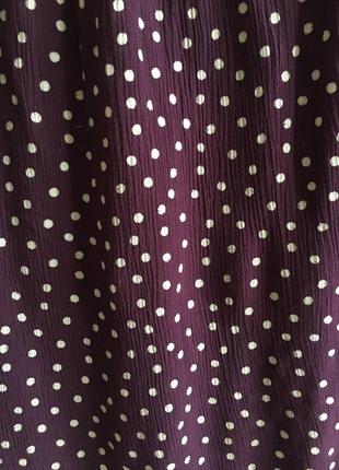 Удлиненная блуза в горошек рукав 3/4 вискоза муслин6 фото