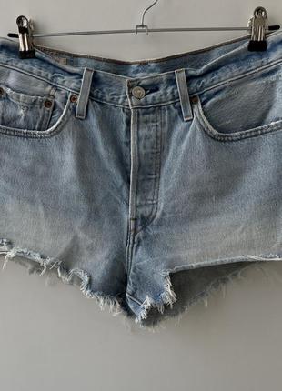 Levis 501 premium blue denim shorts шорти денім джинсові короткі світлі літні оригінал жіночі легкі