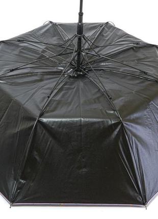 Жіноча чорна парасолька тростина з дрібними квітами7 фото