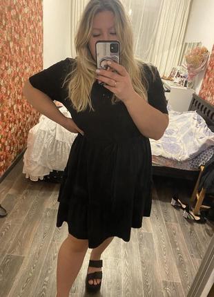 Крутое черное платье большого размера4 фото