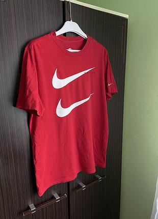 ‼️футболка nike swoosh big logo красный размер m