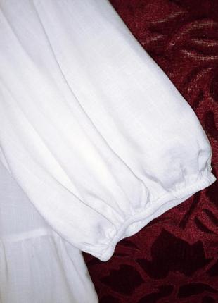 Натуральная белая блузка оверсайз белая блуза свободного кроя3 фото