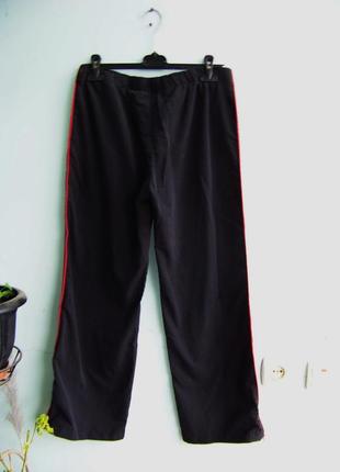 Чорні прямі спортивні штани з тонкої плащової тканини imkie 36 евр. мл8 фото