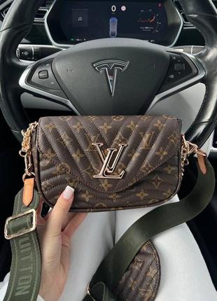 Женская сумка louis vuitton new brown green