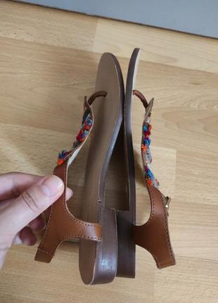 Новые кожанные босоножки сандали сланцы вьетнамки бохо стиль этно bershka8 фото