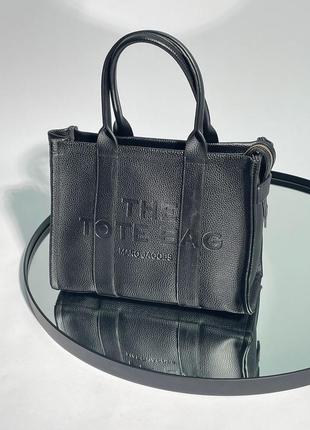 Женская сумка marc jacobs medium tote bag black leather
