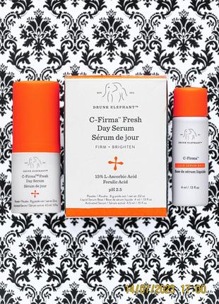 Свіжа сироватка тривалого зберігання з витамином c drunk elephant c-firma fresh vitamin day serum