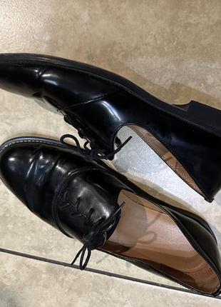 Шкіряні лакові туфлі на шнурівках, лофери, броги5 фото