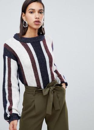 2019 теплый свитер в разноцветную полоску с шерстью альпаки asos vero moda1 фото