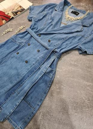 Джинсовое джинс деним платье сарафан блейзер пиджак пояс asos10 фото