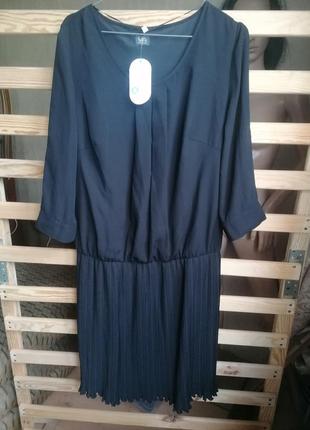 Новое с биркой черное платье с юбкой плиссе v a milano plus (к110)2 фото