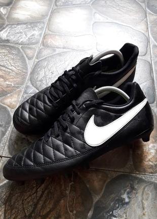 Бутсы nike tiempo elit black1 фото