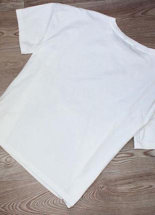 Футболка рубашка белая хлопок маечная трикотаж с принтом и шнуровкой, 18/46 (2760)5 фото