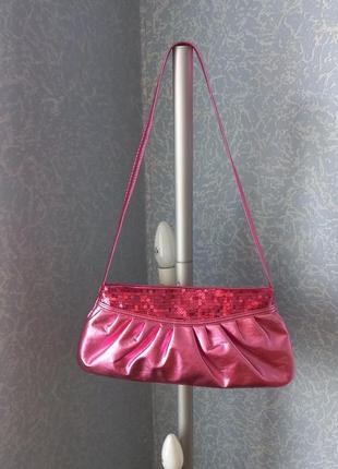 Розовая сумка багет tally weijl.2 фото