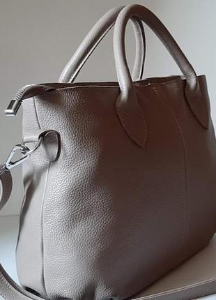 Жіноча сумка з якісної натуральної шкіри капучіно4 фото
