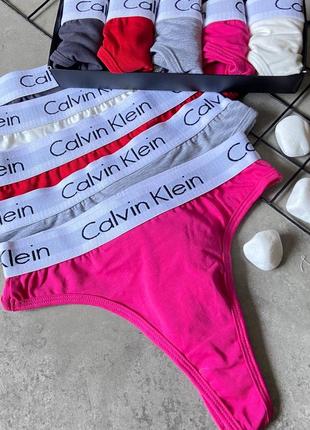 Набор стринг в стилі calvin klein 5 шт + коробка3 фото