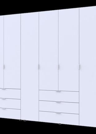 Розпашна шафа для одягу doros гелар комплект білий 2+4 дсп 232,5х49,5х203,4 (42002124)
