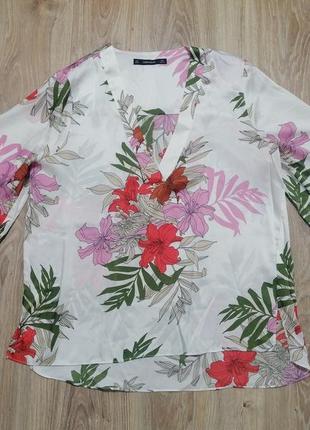 Туника блуза zara l цветы3 фото