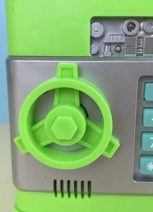 Електронна скарбничка сейф банкомат, з кодовим замком і купюроприймачем "класичний" зелена5 фото
