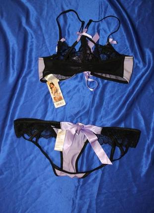 Комплект кружевного  эротического сексуального белья  лиловый от элитного бренда baci4 фото