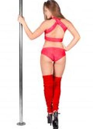 Красный костюм для pole dance (01416)2 фото