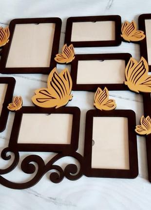 Фоторамка "метелики"з дерева , декор золоті метелики.80х58 см2 фото