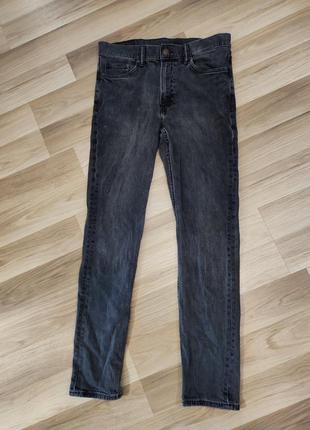 Джинсы мужские темно серые h&m slim fit, размер s (w30, l32)