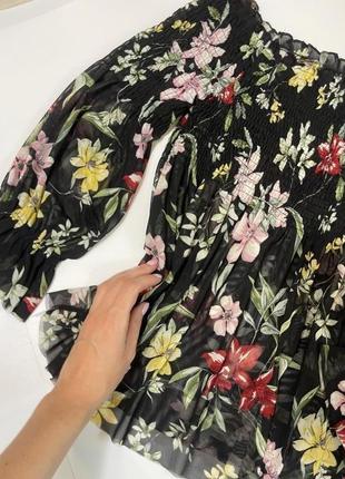 Блуза сетка в цветы5 фото