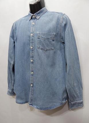 Мужская джинсовая рубашка с длинным рукавом zara р.48 007др (только в указанном размере, только 14 фото