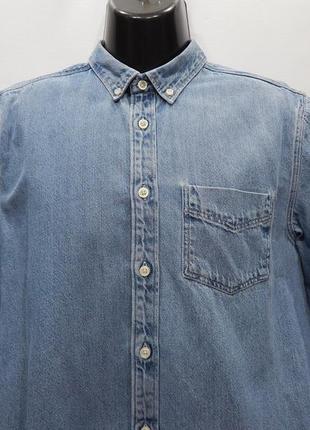 Мужская джинсовая рубашка с длинным рукавом zara р.48 007др (только в указанном размере, только 12 фото