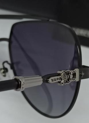 Chrome hearts чоловічі сонцезахисні окуляри каплі сірий градієнт в сріблястому металі9 фото