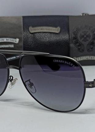 Chrome hearts чоловічі сонцезахисні окуляри каплі сірий градієнт в сріблястому металі1 фото