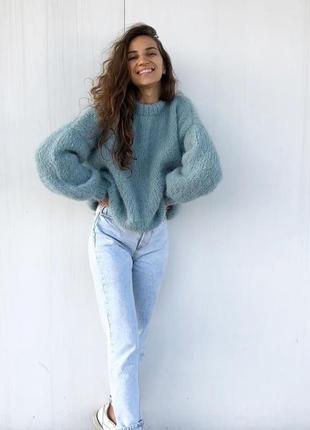 Мягенький свитер в стиле оверсайз из шерсти альпака2 фото