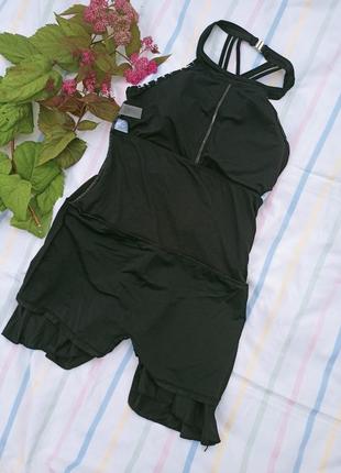 Суперовый чёрно-белый купальник -платье ,46-52 размер.6 фото