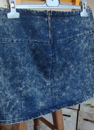 Юбка джинсовая темно-синяя стрейчевая10 фото