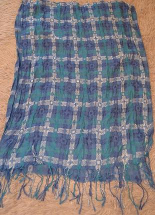 Новий прямий довгий синій з бірюзовим шарф