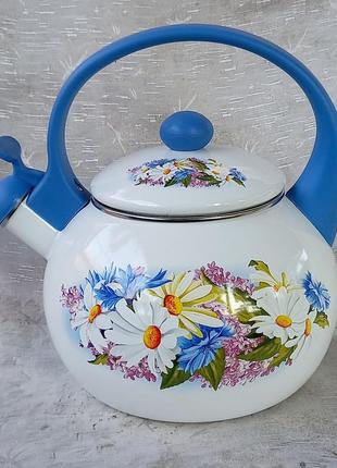 Чайник эмалированный zauberg blue handle ft-7 "37l" (2,2л)