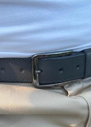 Ремень мужской кожаный jk-3403 (125 см) темно-cерый с узором6 фото