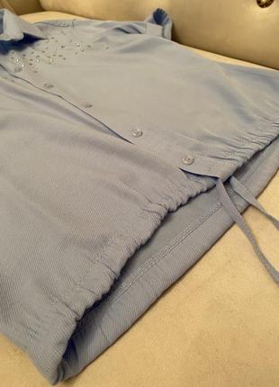 Голубая блуза/рубашка4 фото