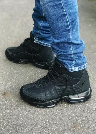 Кроссовки  мужские демисезонные nike air max 95 sneakerboot черные5 фото